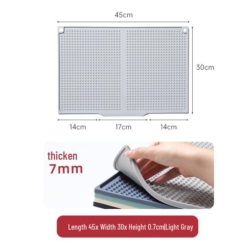 Silicone Multi-functional Kitchen Mat: Sink Splash Guard & Heat-Insulating Draining Mat