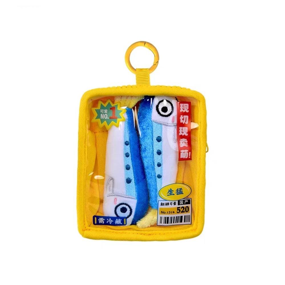 Fresh Shrimp Seafood Sardine Plush Keychain Fish Fillets Mini Hanging Doll Bag  Couple