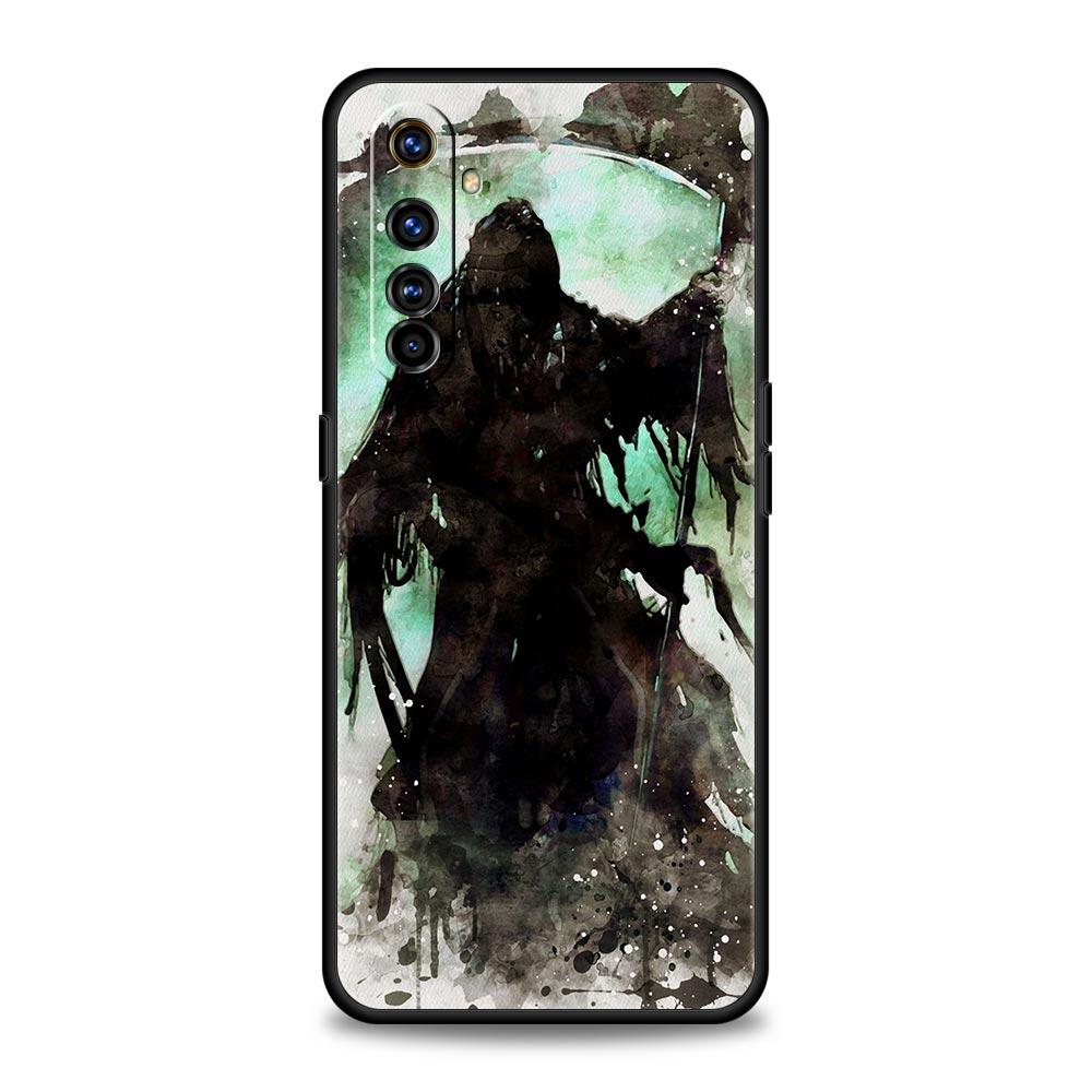 Grim Reaper Skull Skeleton Phone Case For Realme 10 9 8 5G 7 6 GT2 Pro Plus 9i 8i C21 C11 C25 C35 GT Neo 2 3 3T Soft Black Cover