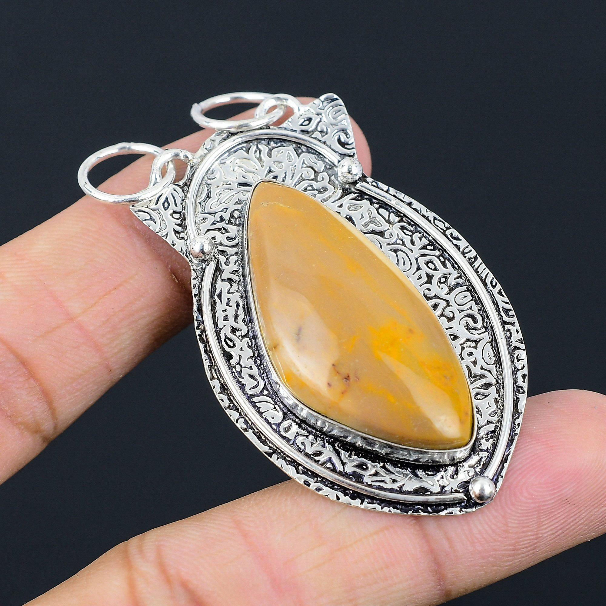 

Wedding Gift For Her 925 Sterling Silver Natural Mookaite Gemstone Pendant