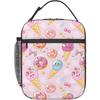 Süße Eiscreme-Brotdose für Kinder, Mädchen, Jungen, Frauen, Erwachsene, Isolierte Lebensmittel-Donut-Rosa-Lunchtasche, Polyester-Kühltaschen