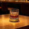 Rotating Whiskey Glass 360 Degree Spinning Lead-Free Tumbler for Bourbon 260ml Swirl Whiskey Glass Unique Gift for Men