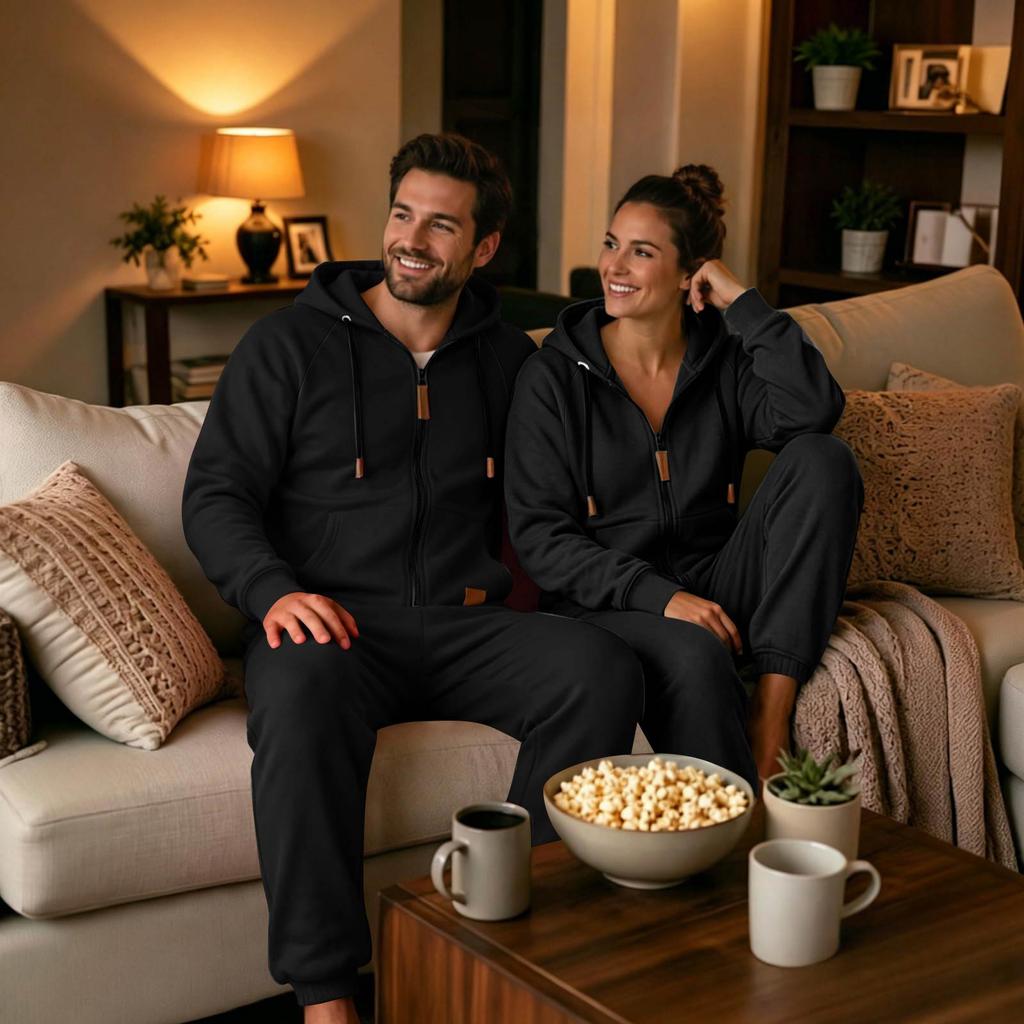 Adult- Casual Jumpsuit: Long-Sleeve Hooded Jumpsuit