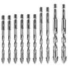 AD23-10Pcs New Four-Flute Sawtooth Eccentric Drill Bit Size 5/6/8/10/12Mm,For Wood Marble Metal Glass  Wall Tiles