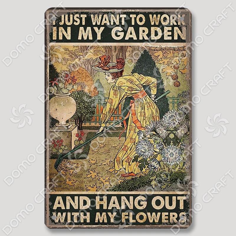 Vintage Cats Gardening Metal Tin Sign  xcm Wall Decor for Cafe Farmhouse Backgarden  Perfect for Home Decor  Gifts