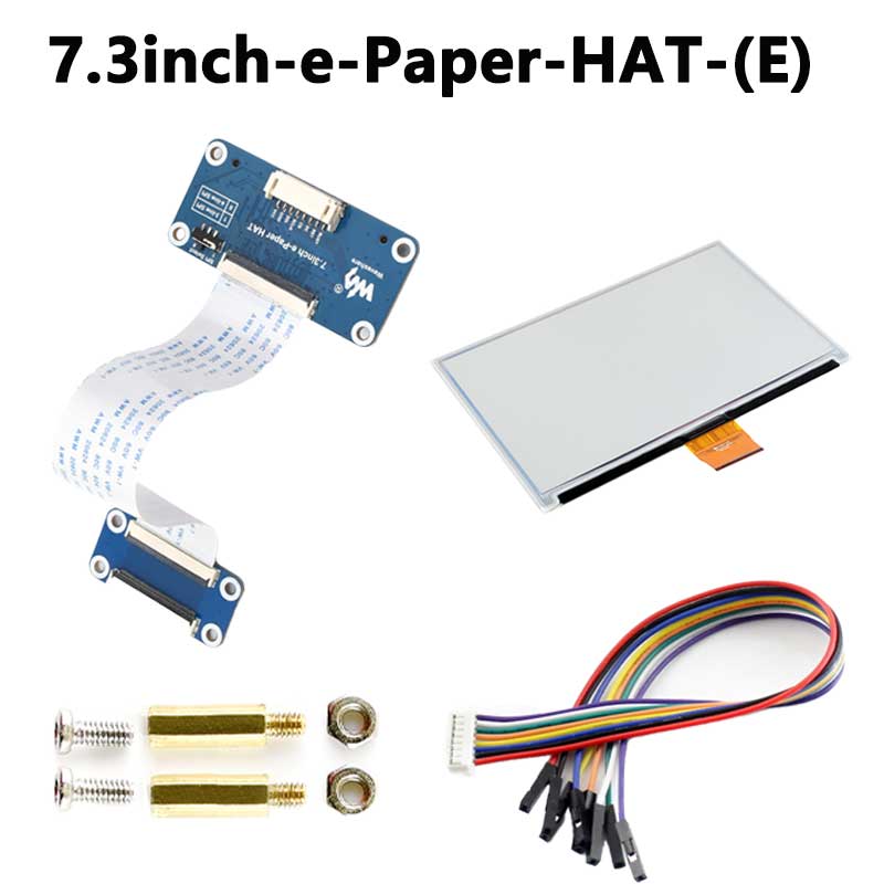 7.3inch ePaper HAT (E) 6 Color SPI E-Ink Display 800×480 For Arduino / Raspberry Pi / Jetson / STM32