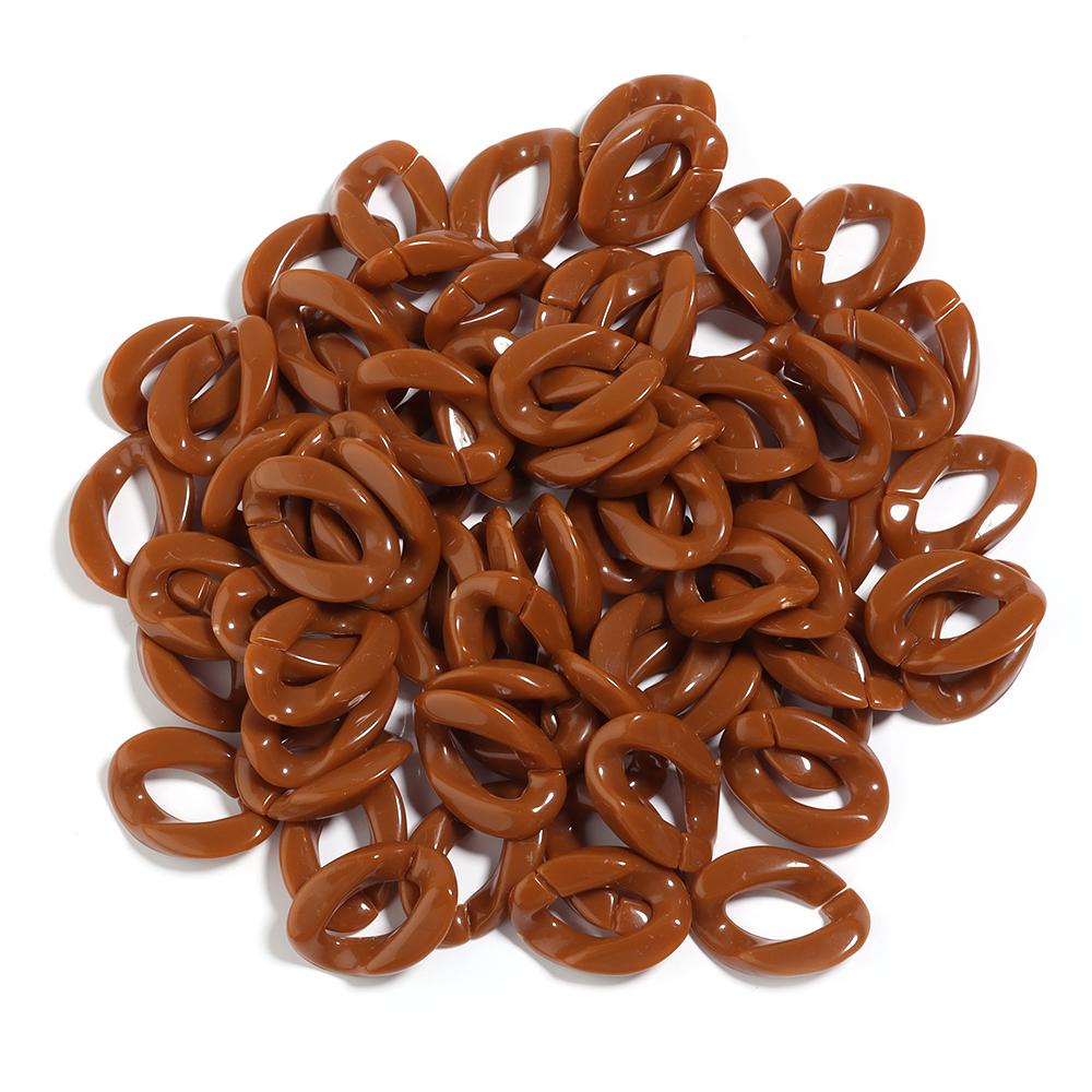 50pcs/Lot Colorful Acrylic Link Chain Buckle Beads For Necklace Bag Chains Connector Clasps DIY Necklace Clothing Jewelry Making