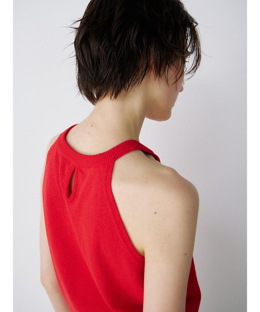 Ninnis [3Nd] Open-Back Halter Knit Top (Red)