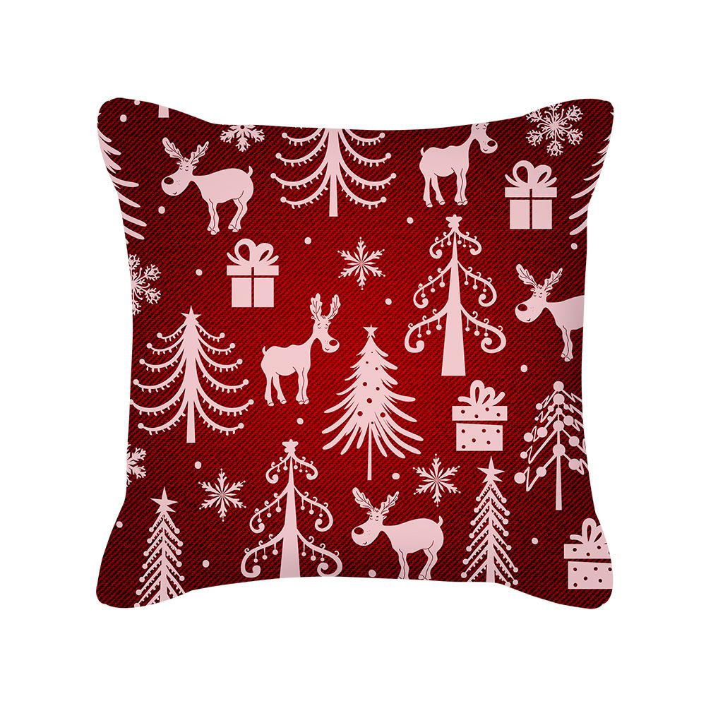 Christmas New Peach Skin Pillow Case Pillow Sofa Pillow Case Red Series Pillow