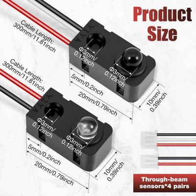 4 Pairs DC5V Infrared Beam Sensor Detector Anti Interference For IR Break Beam Sensor LED Counting Module Split Distance Sensor