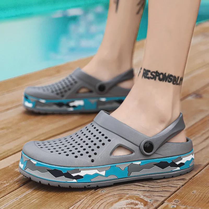 Men's Fashionable Spring/Summer Sandals - Versatile Hole Design for Casual Wear & Outdoor Beach Activities