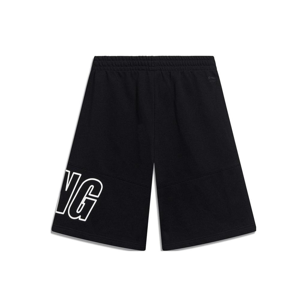 Li-Ning Badfive Series Letter Print Drawstring Jogger Shorts Men Bottoms Black AKST597-2