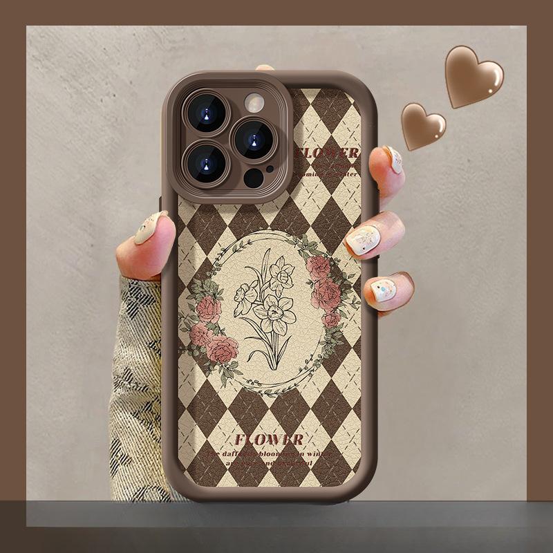 Camellia Doll Lanyard Suitable for Apple 16 Mobile Phone Case Iphone15PRO High-end Lambskin 14plus