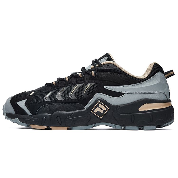 FILA Predator 1 Mesh Fabric Synthetic Leather Round Toe Sports Durable Lightweight Low Top Casual Shoes Men casual shoes Black Gray F12M031127FBG