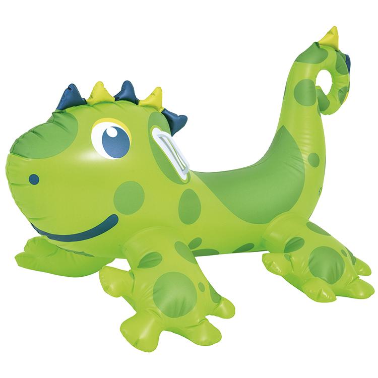 Inflatable Animal Ride on Toy Blow up Swimming Pool Float for Kids зелёный