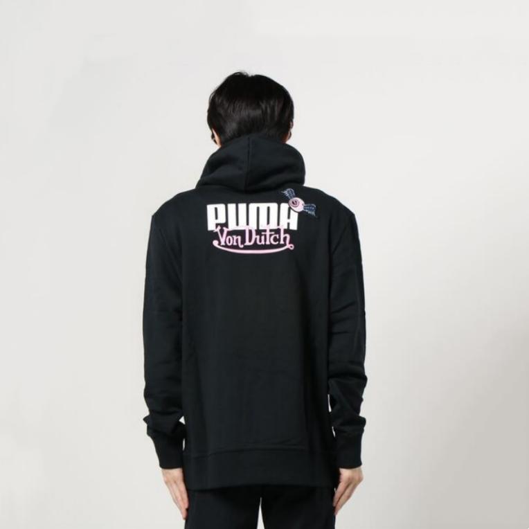 Puma X Von Dutch Logo Print Hoodie Men Tops Black 598323-01