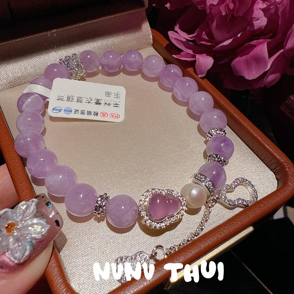 Purple Jade Grape, Madagascar Pink Crystal Gourd Fulu Bracelet, New Chinese Style, Amethyst Flower God Bracelet.