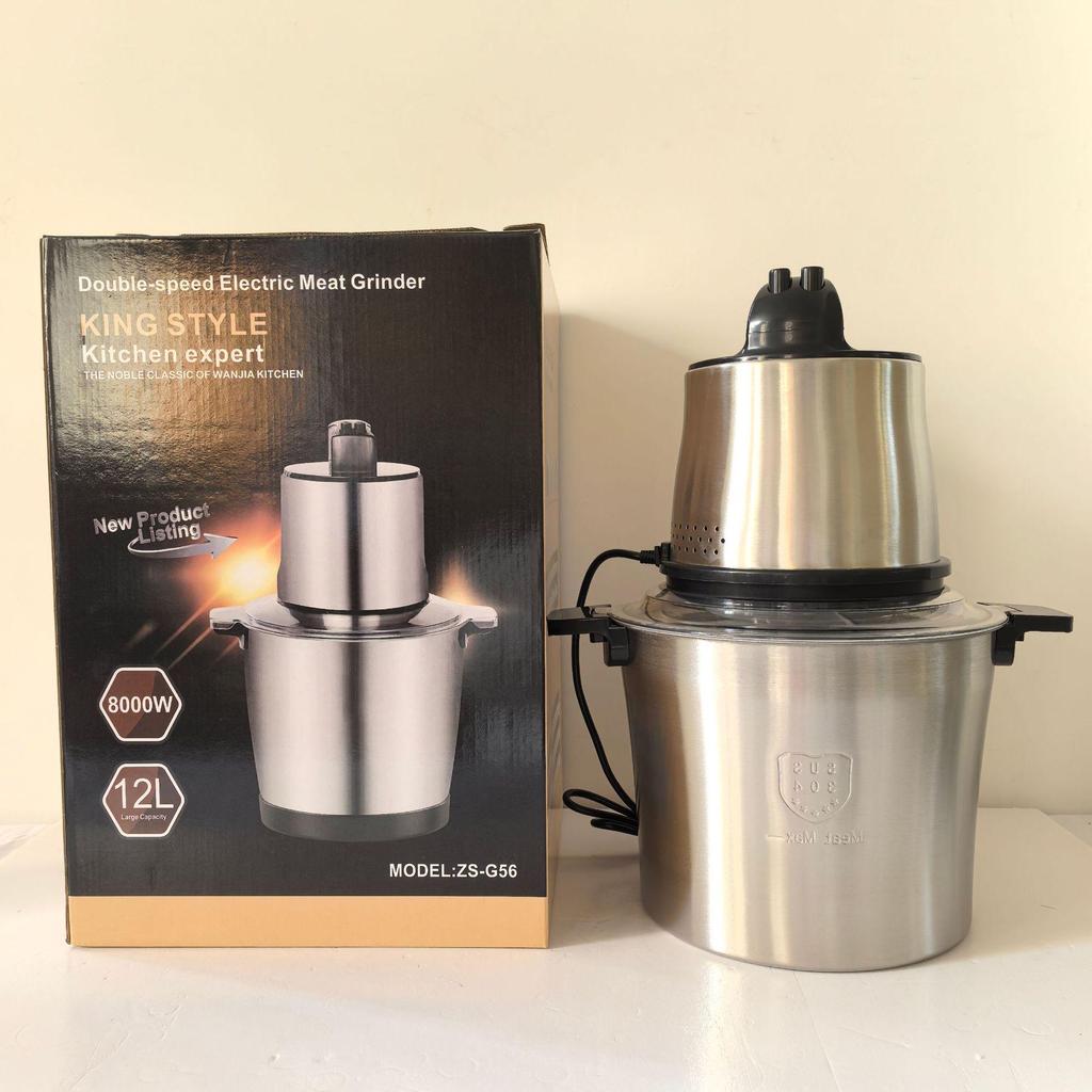 High-Power Electric Multi-Function Food Processor: Meat Grinder, Juicer, Dough Kneader, Large Capacity Mixer