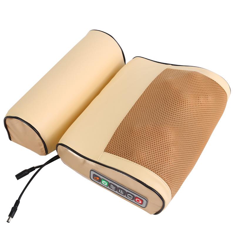 1Pc Cervical Massager Neck Massage Pillow Heating Lumbar Spine Waist Hot Compress Multifunctional Massager Kneading Pillow Household