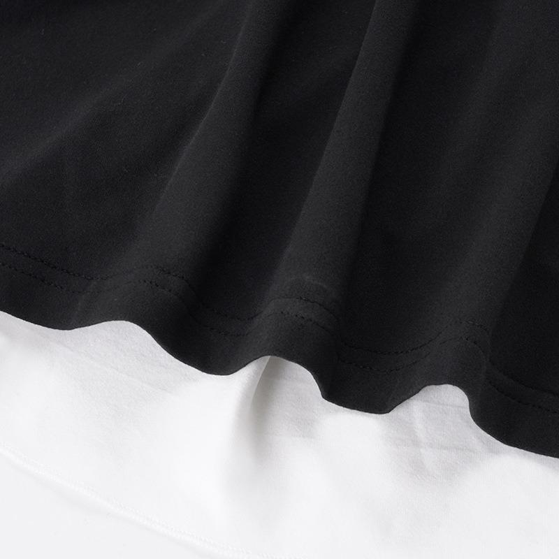 Women Black White Color Block Square Neck Bow Detail Puff Sleeve Slim Fit Casual Blouse