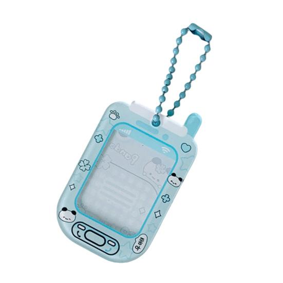 Acrylic Mini Card Holder Cute Cartoon Phone Badge for ID Photos Keychain Display Hard Protective Sleeve for School Office & Collectibles