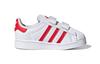 Adidas Originals SUPERSTAR Comfortable Breathable Low top Skateboard Shoes White Red Infant And Toddler FZ0644