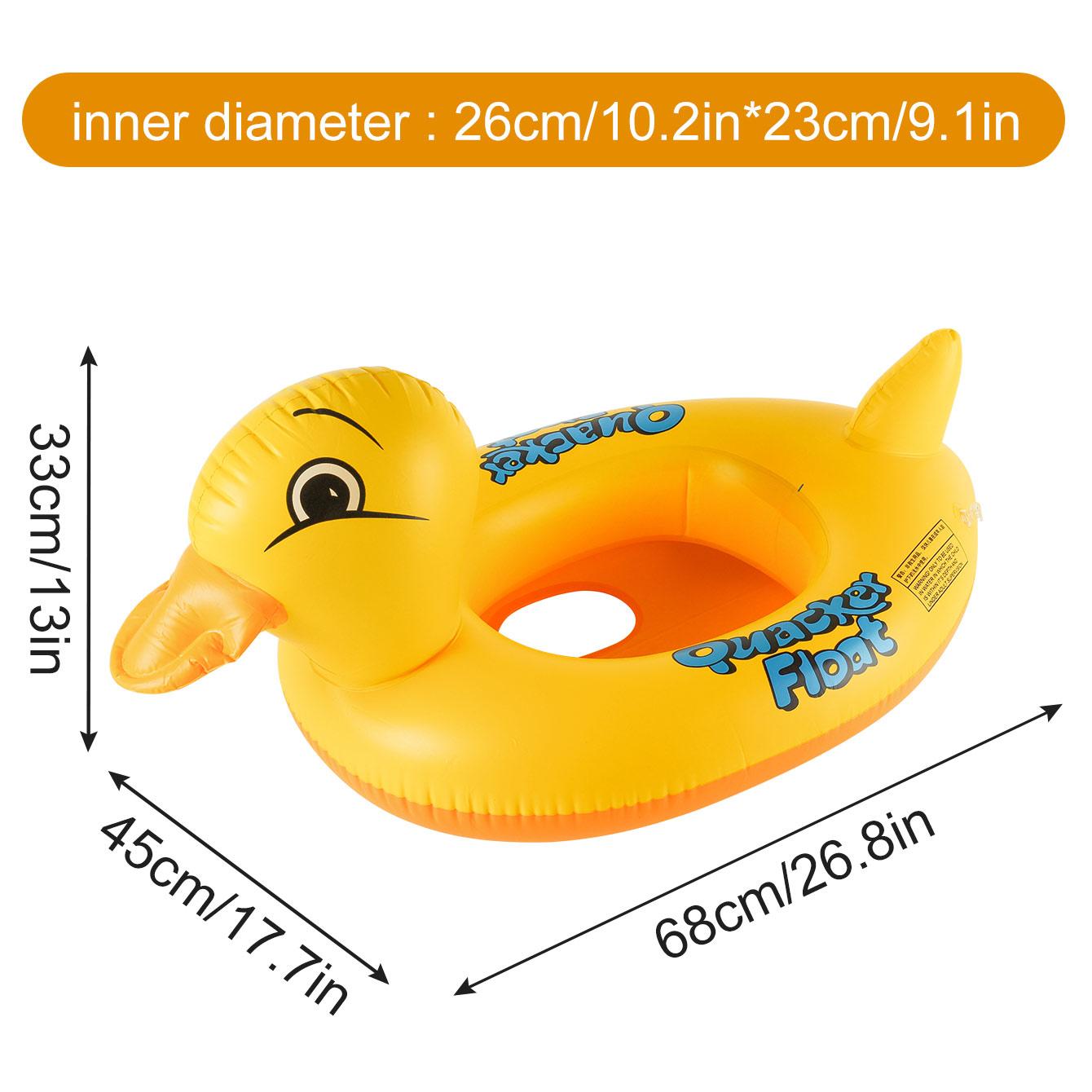 

1PC Duck-shaped Thickened Inflatable Underarm Float with Seat Ring, Summer Pool & Beach Float for Kids, Perfect for Water Play жёлтый