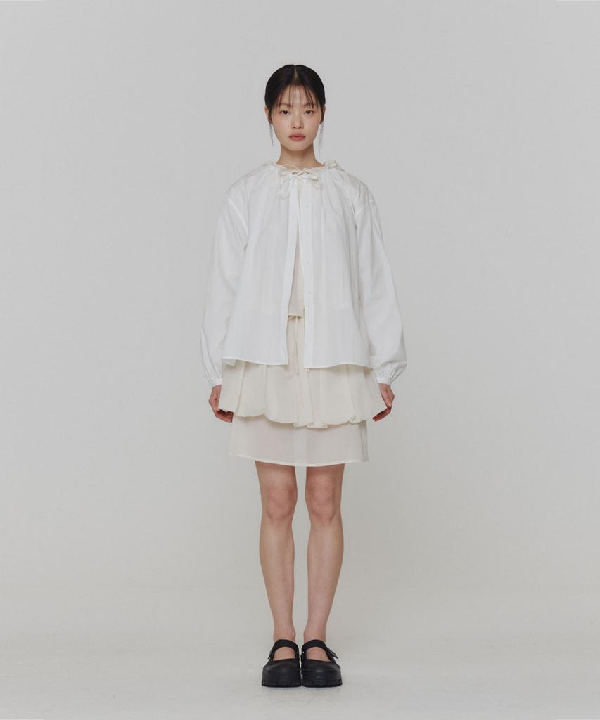Amomento Sheer Layered Skirt_Ivory