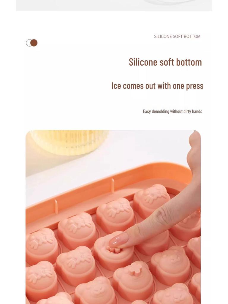 Silicone Ice Cube Tray with Lid for Homemade Ice Storage
