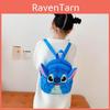 Cute Cartoon Kids Backpack Soft Little Girl Parent-child Bag Blue Canvas Urban Simple Style