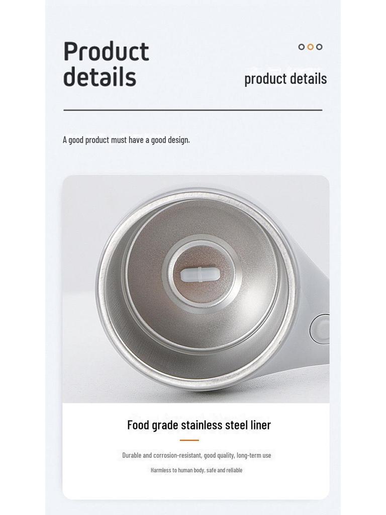 Automatic Wireless Portable Stainless Steel Magnetic Mixing Cup