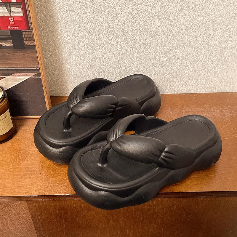 Dicker Boden für Oberbekleidung erhöht die Höhe, Zehensandalen sind im Sommer modisch, High Heels zwicken die Füße EVA rutschfeste und kühle Hausschuhe für Damen