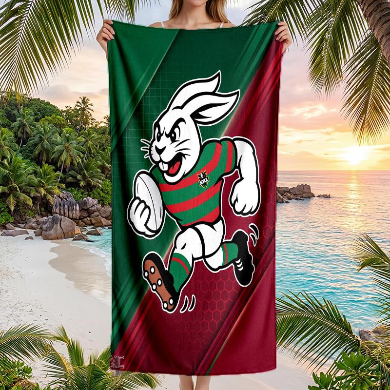 South Sydney Rabbitohs Mode Strandtuch Tragbar Weich Schnelltrocknend Handtuch Für Schwimmen Camping Urlaub