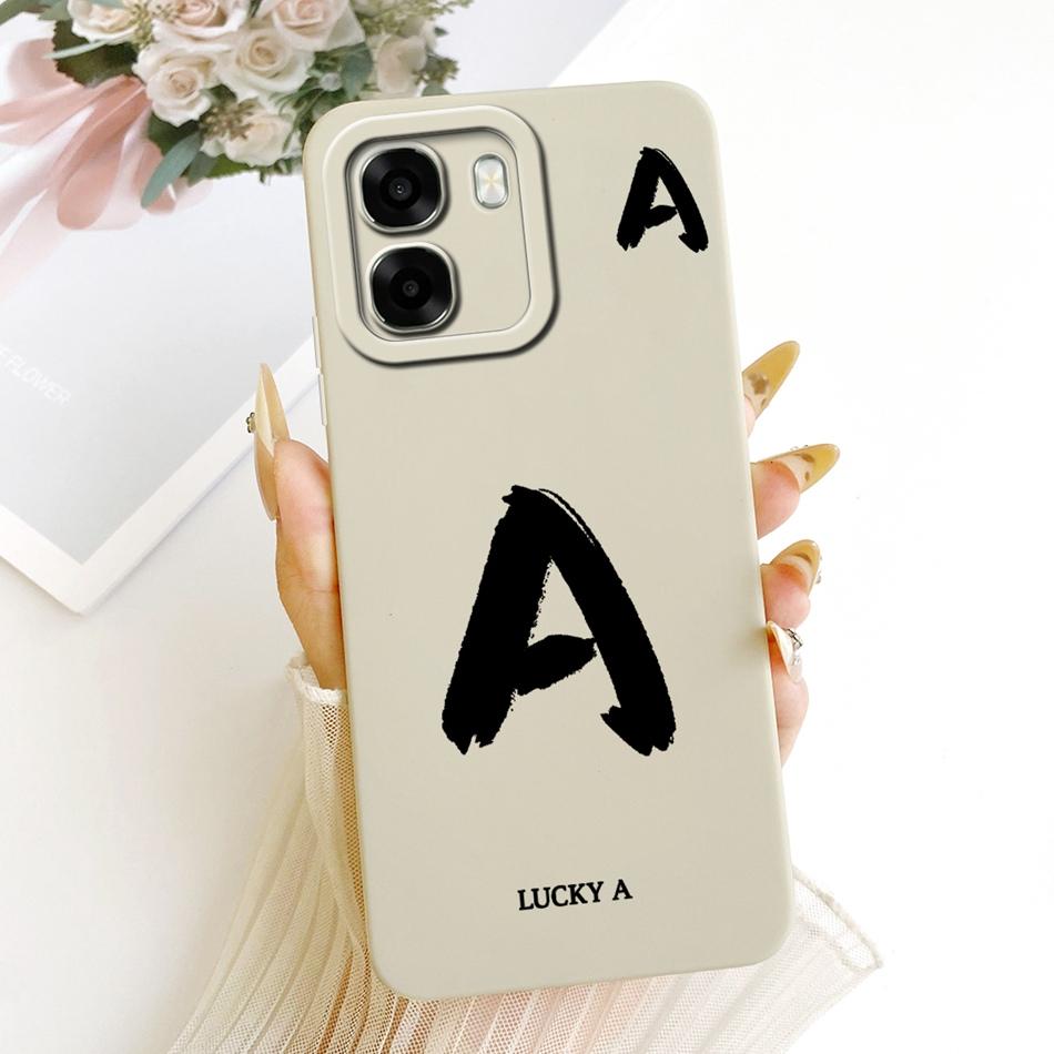 For OPPO A6X A6 A6T Pro 4G 5G 2026 Lucky Initial Letter Phone Case For Oppo A6 A6x A6t Soft Silicone Shockproof Cases Bumpers