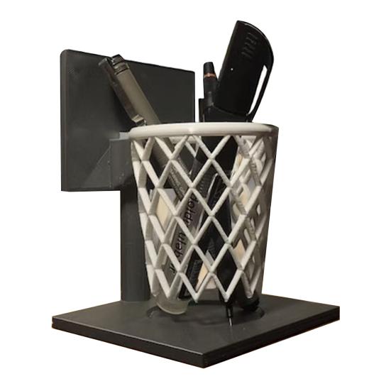 Basketball Stand Pen Holder Basketball Hoop Plastic Mesh Wire Pencil Cup Desk Pen Organizer for Office School Home Supplies