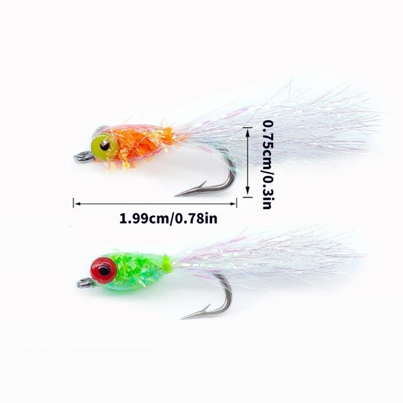 Carbon Fiber Fly Fishing Lures Realistic Hair Tail Lures With 3D Eyes & Sharply Hook For Basses Trouts & Saltwater Fish