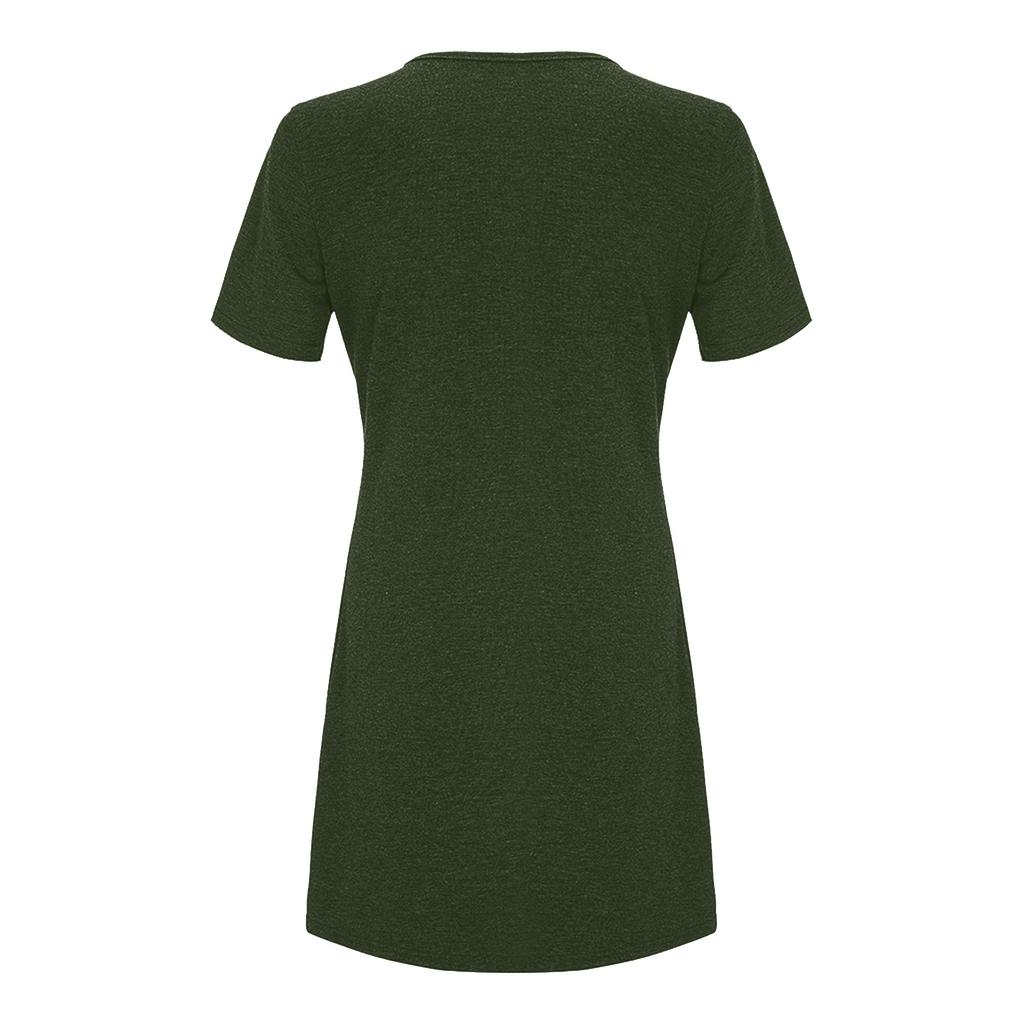 Fashion Women Casual Short Sleeve  Solid Ladies Loose  Dress