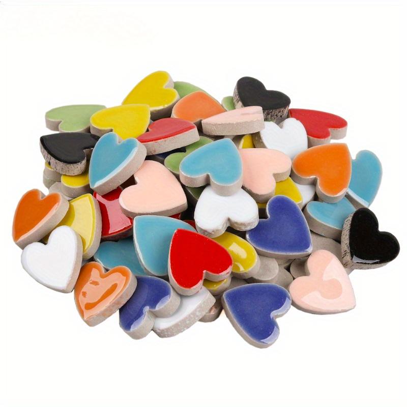 Heart-Shaped Ceramic Mosaic Particles, DIY Creative Handmade Puzzle Making, Wall, Swimming Pool, Fish Pool Decoration Materials