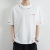 T-shirt Men's Spring Loose Five-quarter Sleeve Round Neck Short-sleeved T-shirt