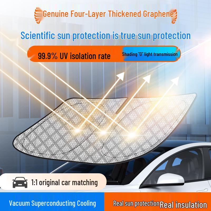 Nio Xiaopeng M03/X9/P7+ Car Windshield Sun Shade: 4-Layer Thick Heat Insulation & Sun Protection