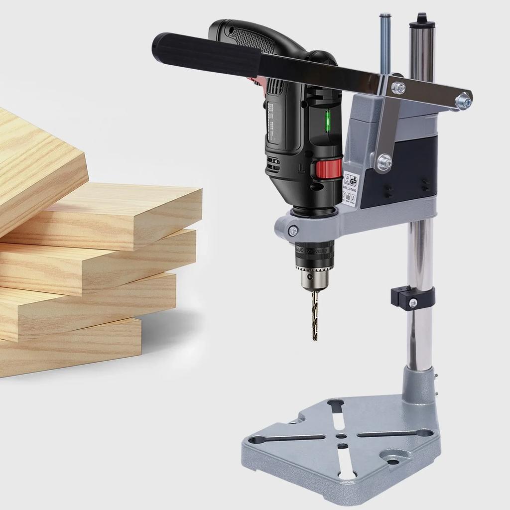 Portable Floor Drill Press Stand for Hand drill,Dual-hole Electric Adjustable Drill Press Stand,Workbench Repair Tool Accessory