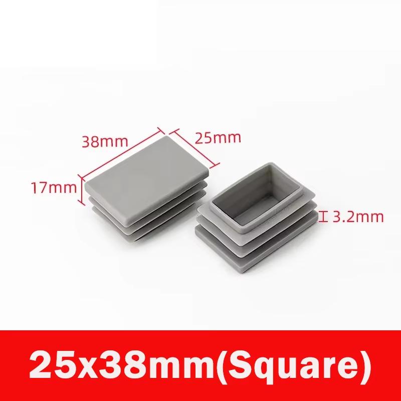 Capace de capăt de blocare din plastic gri, rotunde/pătrate, pentru tuburi/țeavă de 16/19/22/25-100mm, Dopuri, Vârfuri pentru picioare de mobilă/masă, Pad-uri pentru picioare de scaune