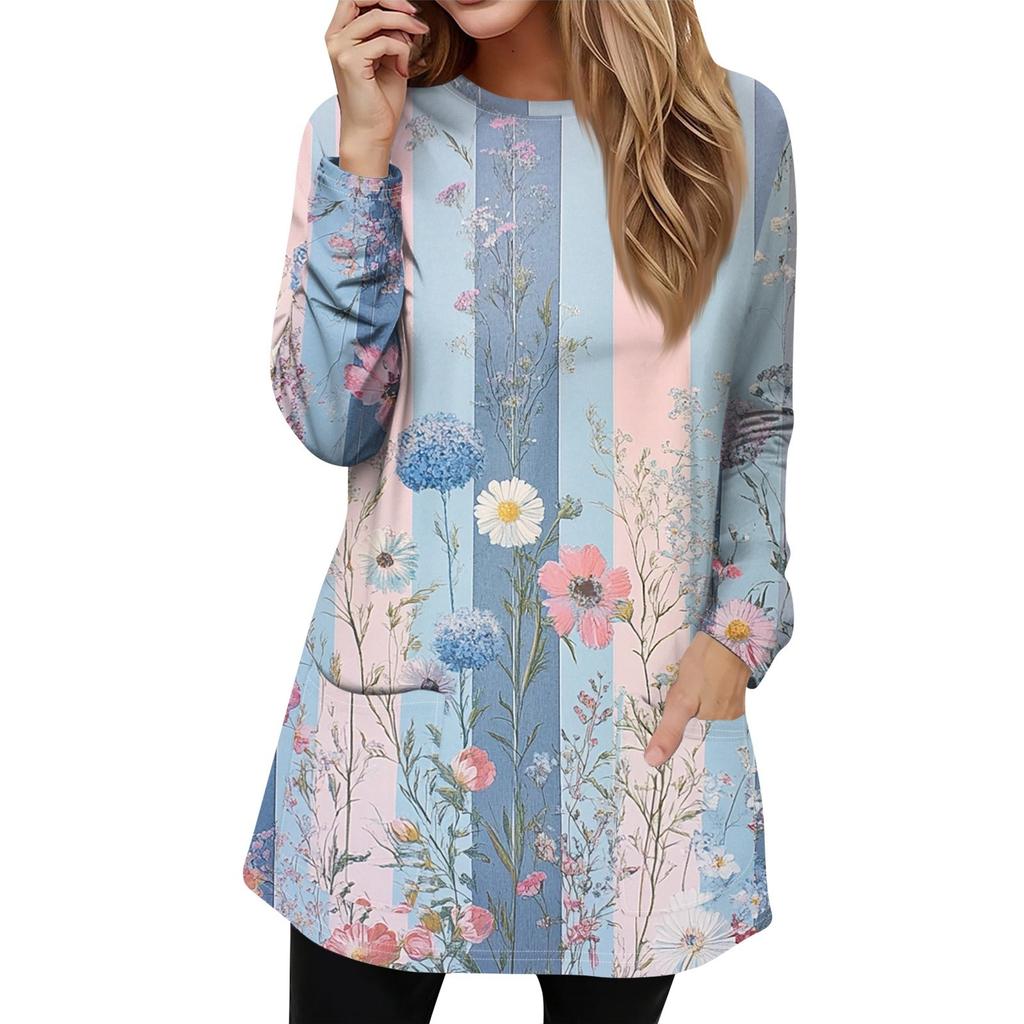 Sudadera de mujer, jersey deportivo, ropa deportiva activa, estampado de bolsillo, informal, cuello redondo, manga larga