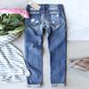 Women's Ripped Straight Leg Jeans with Santa Claus Patches - 2025 New Style