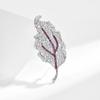 SUYU Women's Light Luxury Design Elegant Inlaid Zircon Leaf Brooch Fashionable And Versatile Niche Design Sense Brooch