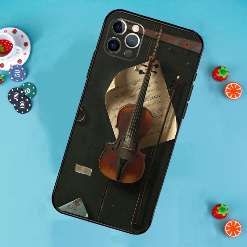 Music Violin Phone Case For iPhone 17 Air 14 16 15 11 12 13 Pro Max 12 13 Mini 15 16 Plus 16e Cover Funda