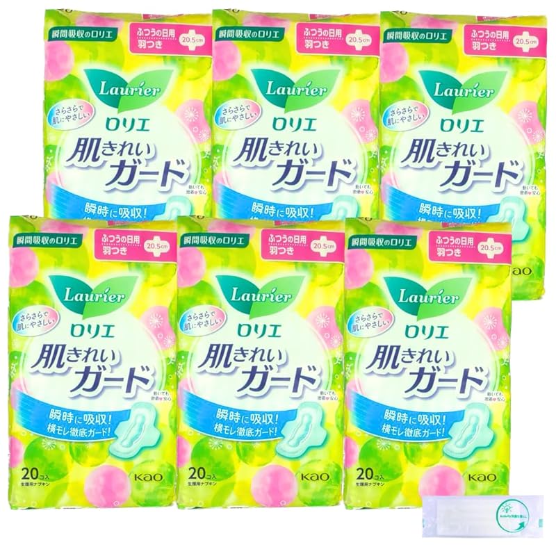 

Laurier clean skin guard Normal daily use/with wings (20.5cm) 20 pieces x 6 sets [Activity official wet sheet included]
