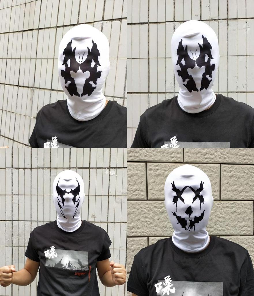 2020 Watchmen Rorschach Maskesi Cosplay Kapüşonlu Yüz Örtüsü Her Mevsim ve Cinsiyet İçin