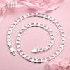 925 Sterlingsilber 8mm 16-30 Zoll Seitenkette Halskette Hochzeit Modeschmuck