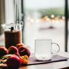 GLASS MUG FOR COFFEE AND TEA 330 ml. 9 cm TRANSPARENT
